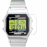 Puccy 3 Pack Screen Protector, compatible with Classic Digital TIMEX 80 T78587 T78677 TW2U84000 TPU Film Guard （ Not Tempered Glass Protectors）, Transparent