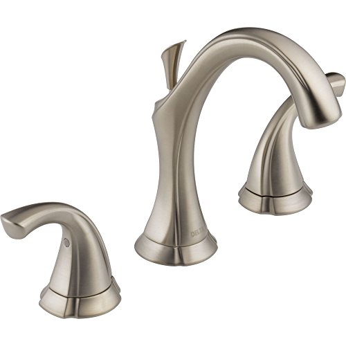 Delta Faucet Addison Widespread Bathroom Faucet Brushed Nickel, Bathroom Faucet 3 Hole, Bathroom Sink Faucet, Metal Drain Assembly, Stainless 3592LF-SS