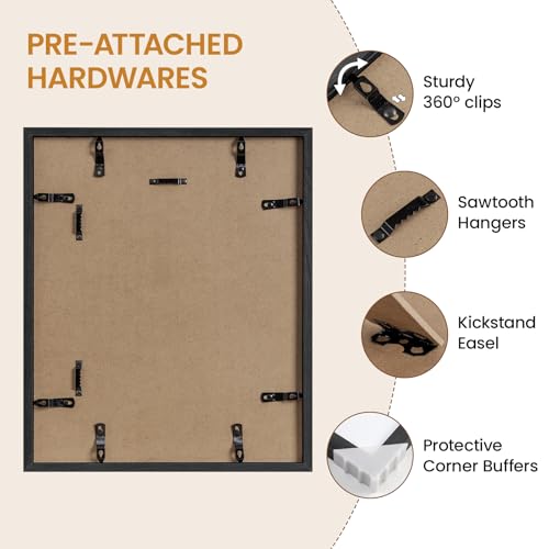 Image of 12x14 Picture Frame,Solid Oak Wood 12 inchx14 inch Photo Frame, Black Color Tempered Real Glass 12 by 14 Wooden Frames with No Mat,14x12 Picture Frames for Wall or Tabletop Display