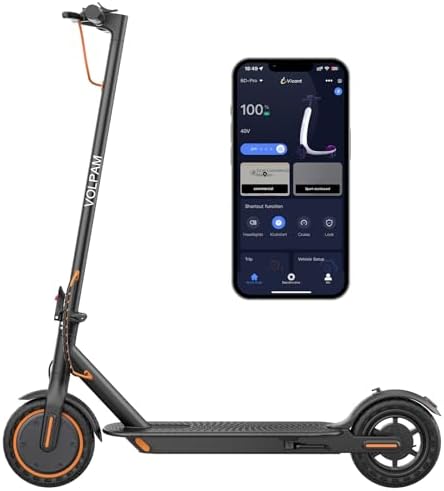 VOLPAM Electric Scooter, 350W/500W, 8.5"/10" Tires, 12/21/28 Miles Range, 16/19/22Mph, Folding E-Scooter with Dual Braking (8.5