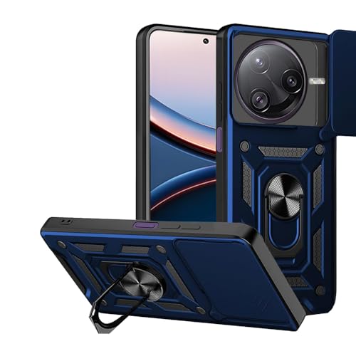 Image of Luxe Back Cover for Poco F7 Ultra 5G | D10 Tough Armor | Sliding Camera Shield | 360 Protection | Kickstand Ring Holder | Military-Grade Shockproof Bumper