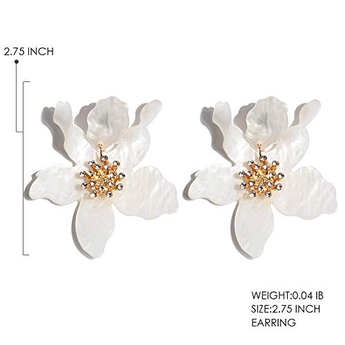 Boho Stud Earrings for Women - Chic Flower Statement Earrings with Gold Flower Bud, Great for Sister, Mom, Lover and Friends3