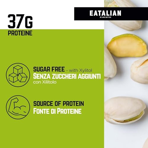 Image of EATALIAN by AMZ BETTER Protein Pistachio Cream 7 oz /200 gr, Natural Spreadable Pistachio Cream, Made in Italy Protein Pasta, Sweet Taste Ideal on Bread and Dubai Chocolate