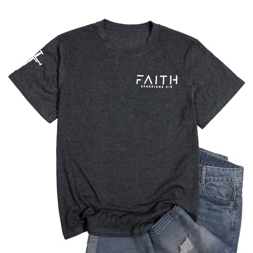 Christian Shirts for Men:Faith Cross Printed T-Shirts Christian Gifts for Men Jesus Shirts Holy Bible Tees3