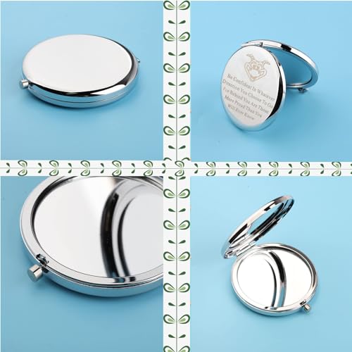 Espejo de maquillaje portátil redondo LQRI diseño dragón miniatura 4