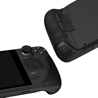 PlayVital Ochronne na Gładziki Skin Grip do Steam Deck OLED z Joystick Caps Antypoślizgowy Podkładki do Steam Deck LCD Back Button&Trigger&Trackpads - Czarny