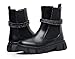 Apakowa Kids Girls Chelsea Boots Fashion Combat Boots Side Zipper Booties (Little Kid/Big Kid)