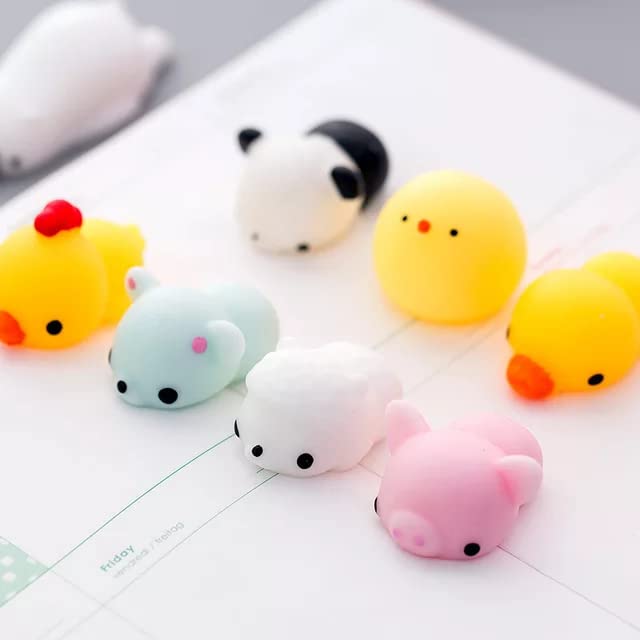 5 PC's 3D Squishy Squeeze Panda Slow Rising Kawaai Mochi Autism Ahd Need Special for Stress Anxiety Relief Pack of 5 Piece Random Color Selection