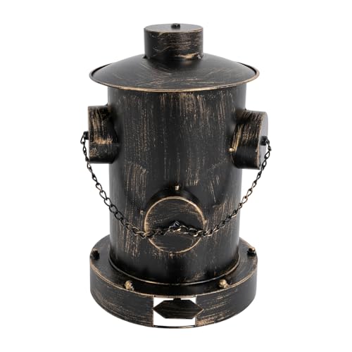 Image of LOYALHEARTDY Fire Hydrant Trash Can, Retro Creative Garbage Can with Removable Inner Bucket, Wrought Iron Pedal Trash Can, Indoor Outdoor Waste Bins for Park Garden Kitchen Garbage, Bronze