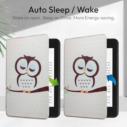 Image of ProElite Cover Case for Kindle Paperwhite 12th Gen 7 inch Case, Slim Smart Flip case Cover for Amazon Kindle Paperwhite 12th Generation 7 inch 2024, Owl