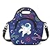 Nuovoware Neoprene Lunch Bag with Dual Pocket, Kids Picnic Travel 2.3L Large Capacity Lunch Box, Keep Food Cooler Warm Long Time Lunch Tote Bag for Boys Girls Kids, BlueTKR