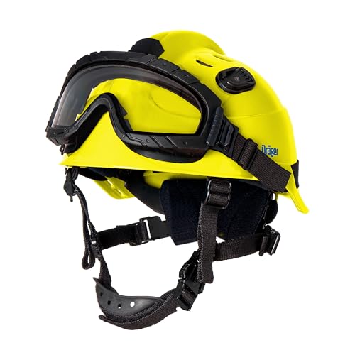 Dräger HPS 3500 Premium Set, Verstellbarer Schutzhelm mit Schutzbrille X-pect 4800, Sicherheitshelm für Baustellen, Bergbau, Feuerwehr und Notfalleinsätze, gelb