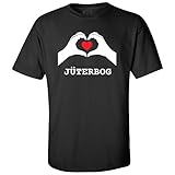 Übergrößen erhältlich JOllify T-Shirt JÜTERBOG T2100 - Farbe: schwarz - Design 7: Hände Herz - Größe M