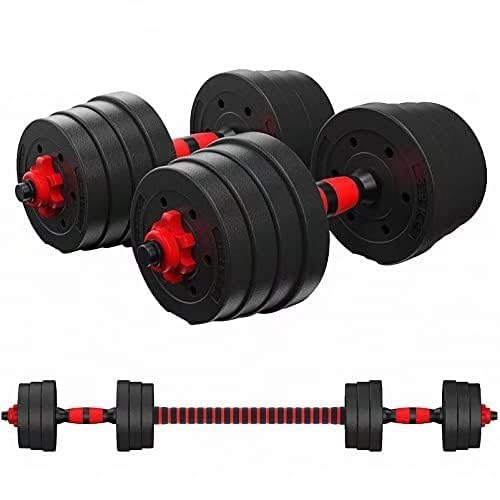 BCBIG Halterset Gewichten verstelbare dumbbell set halter 10kg(5kg*2)1 paar 2 in 1 for beginner women mannen halter met barbell-link voor dames heren fitness vrije gewicht lange halters krachttraining