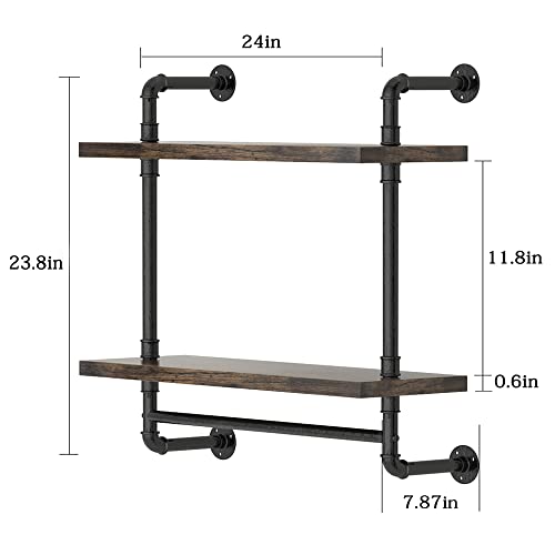 Helsin-24inch-Industrial-Pipe-Shelving-Bathroom-Shelves-Wall-Mounted-with-Towel-bar-2-Tier-Rustic-Wood-Floating-Shelf-Metal-Towel-Rack-Wall-Shelf-for-Home-Bathroom-Brown-24inch