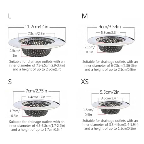 Colador para desagüe de cocina de acero inoxidable miniatura 7