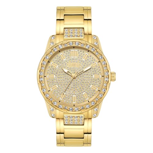 Image of Guess Round 40mm Gold Dial Analog Women Watch - U1337L2M