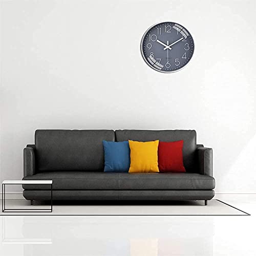 Image of TEKCOOL Plastic Digital Wall Clock 12 inch Silent Quartz Decorative Non-Ticking Classic Clock Battery Operated Round Easy to Read for Room /Home /Kitchen /Bedroom /Office /School- (Grey);