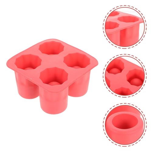 Molde para cubitos de hielo flexible de silicona roja miniatura 5