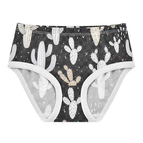 Cacti White Beige Plaid Black Little Girl Panties Toddlers Underwear Floral Cotton Aesthetic Undies Kids Briefs 2t