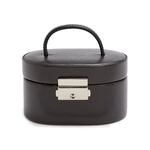 WOLF 281402 Heritage Mini Oval Jewelry Box, Black