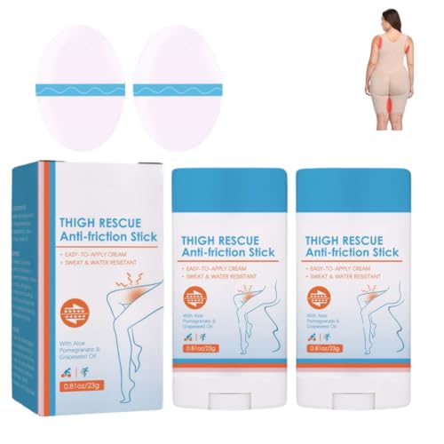 Neyeau 2PCS Megababe Thigh Rescue Waterproof Running Chafing Stick Megababe Thigh Rescue & Skin Protection for Heel Lower Arm Thigh Legs Skin Protection-23g mit zwei Anti-Verschleiß-Patches