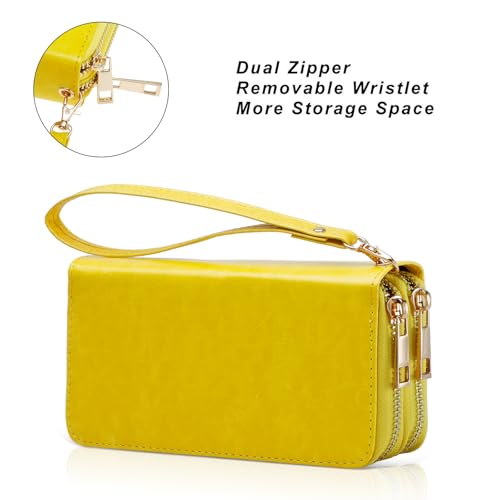 Image of Double Zipper Wallet for Woman Clutch Purse with Cell Phone Holder for Smartphone /Card /Coin /Cash