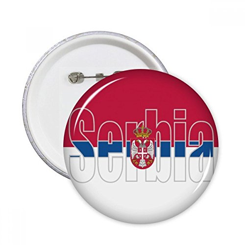 Badge de Serbie Rond et Multicolore - Pins Métallique Format S robuste