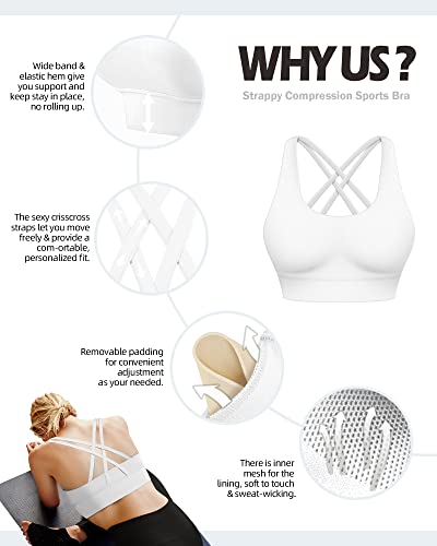 Image of Ama Larsi High Impact Strappy Sports Bra for Women | Padded Crisscross Back Supportive Running Yoga Workout Gym
