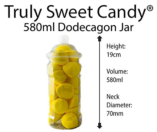 14 Plastic Sweet Jars, 7 Styles, 2 Tongs and 50 Bags. Ideal for Party, Wedding, Sweet Table, Candy Buffet (Rainbow Polka Dot Mix)