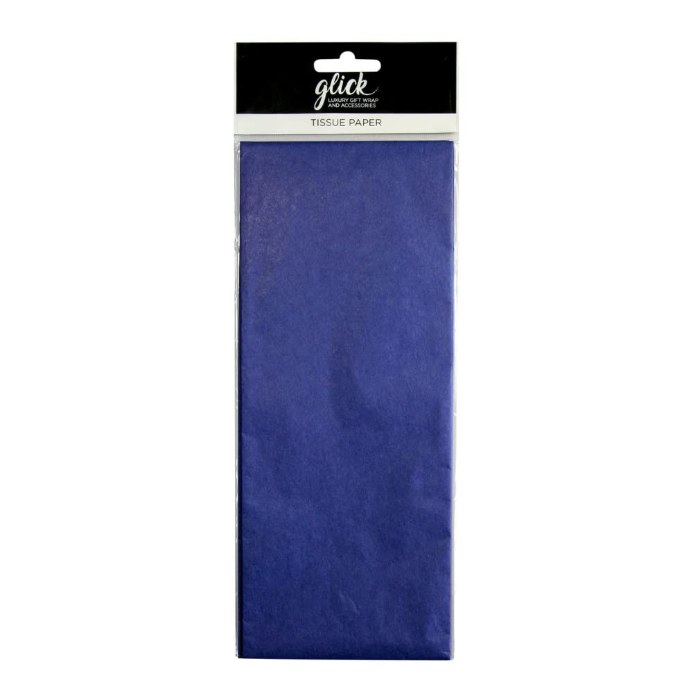Glick Royal Blue Tissue: 4 Sheets (750x500mm) Tissue Paper for Gift Wraping, Birthday, & Arts and Crafts. Rich Blue for Creative Wrapping & Crafting Uses.