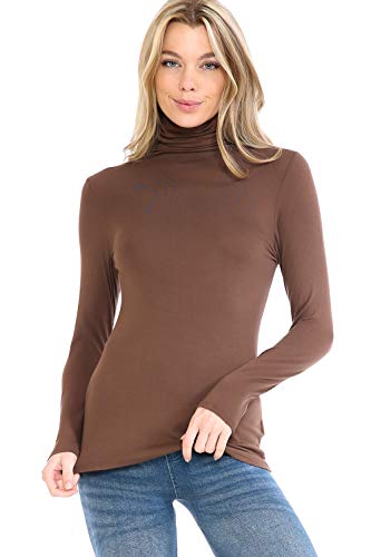 Image of Women's Lightweight Long Sleeve Turtleneck Top Pullover Sweater (S-3XL)