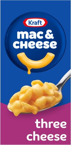 Image of Kraft Mac & Cheese, for Easy Dinner or Dinner Sides, Three Cheese with Mini-Shell Pasta, No Artificial Flavors, Preservatives or Dyes, 7.25 oz (Pack of 6)