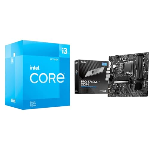 Intel Core i3-12100F Desktop Processor + MSI PRO B760M-P DDR4 ProSeries Motherboard
