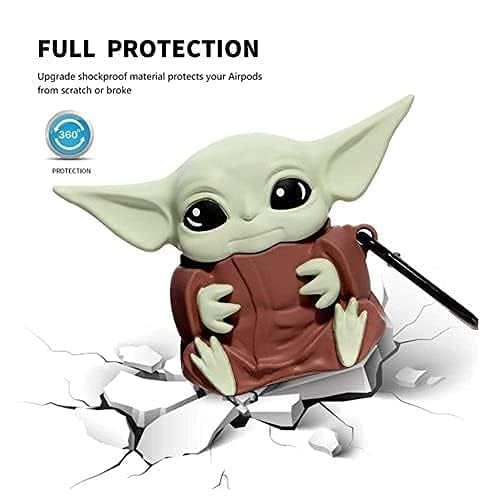 Image of Techmount Compatible with Airpods Pro GEN-2 (2022) Case Cover Silicone Cartoon Character 3D Cover Wtih 360 Protection Airpods Pro 2 Cover Case (NOT for Any Other AIRPODS) (Yoda)