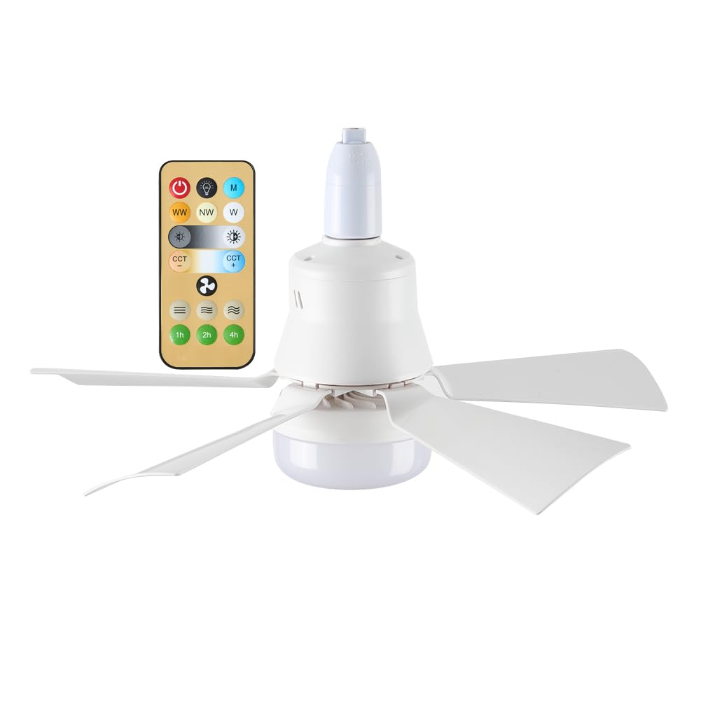 RuiDay Ceiling Fan Lights with Remote Control，Quiet 5 Blades Ceiling Fan with Lights Led 30W for Bedroom Kitchen，3 Color Temperature,3 Speeds,Timing，Sleeping (White)