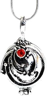 Vampire Diaries Inspired Elena Gilbert Vervain Pendant Crystal Gem Antique Necklace Locket Silver