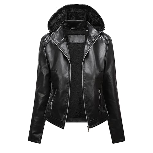 Manteau similicuir femme noir 3XL veste automne fermeture éclair