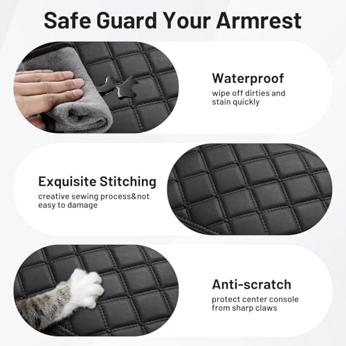 Image of Autorder Center Console Cover for 2011-2019 2020 2021 Jeep Grand Cherokee Accessories Armrest Cover Anti-Scratch Middle Console Pad Leather Armrest Protector