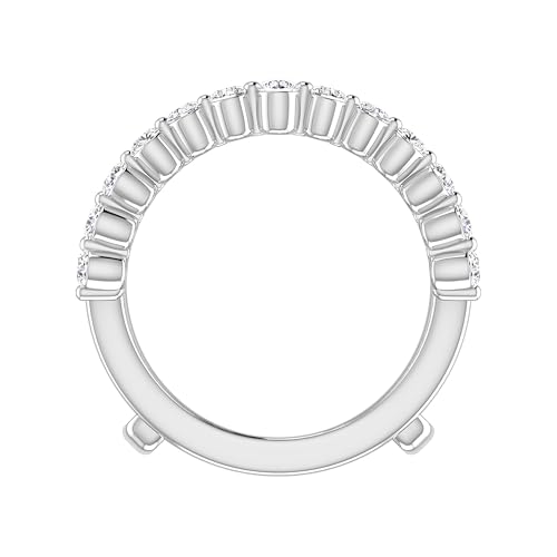 Enhancer Guard Ring, 1.21 Cttw Round Cut Natural Diamond Wrap Ring in 10K White Gold, Women's Engagement Ring, Wedding Ring4