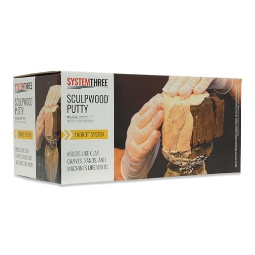 Image of System Three SculpWood Putty Epoxy Filler Putty, 2 Gal, Brown