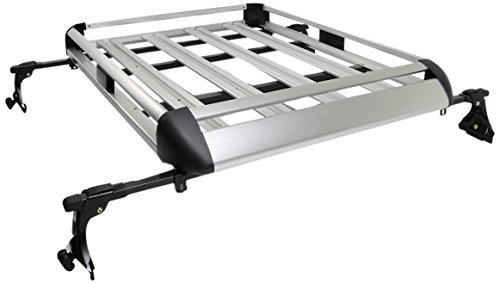 Dna Motoring Rrc-38-Sl Cargo Roof Rack Cross Bar + Carrier Basket (50" X 38") With Adjustable Clamps, Silver #TOP15