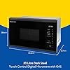 Russell Hobbs Built in 20 Litre Touch Control Digital Microwave with Grill, Defrost Setting, 5 Power Levels, 8 Autocook Settings, Dark Steel, 1 Year Guarantee RHBM2002DS