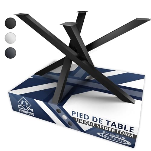 CM Furniture Pied de Table Basse Noir Unique Mikado Spider Araignee Form Pietement 72 cm Hauteur Pieds Basse Central Mikado Industriel Table à Manger Salon Conférence...