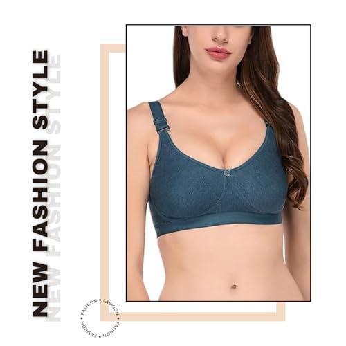 Image of Viral Girl Women's Wire-Free Cotton Hosiery Bra | Non-Padded, Full Coverage, Adjustable Straps | Soft Comfortable Innerwear with Hook & Eye Closure for Everyday Use