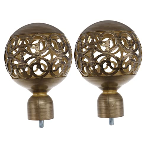 HAWILLOSCH 2pcs Roman Rod Accessories Drape Rod Finals Head Curtain Pole Ends Window Treatments Curtains Black Out Curtains Window End Black Curtains Curtain Rod End Accessory Abs Golden