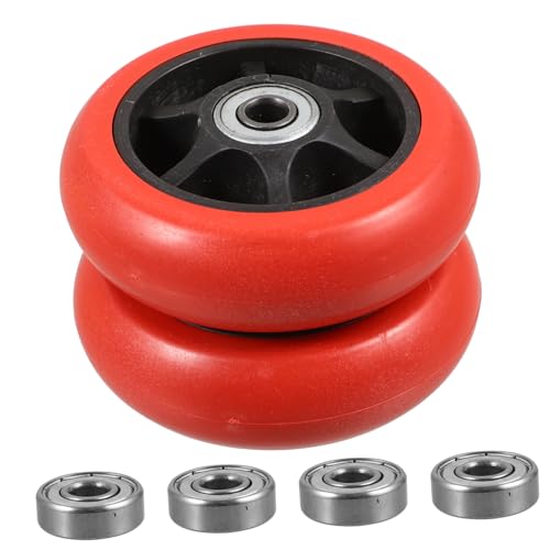 BUGUUYO Set 2 Ruote Per Carrello a Mano Diametro 85 Mm Cuscinetti Di Ricambio, Ruote Leggere e Portatili Per Carrelli Merci, Tosaerba e Valigie, Accessorio Pratico Per Sostituzione Ruota Esterna