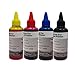 KIT Ricarica cartucce 4 x 100ml universale inchiostro colori compatibile per Brother, Canon, Epson, HP, LEXMARK, XEROX, DELL.