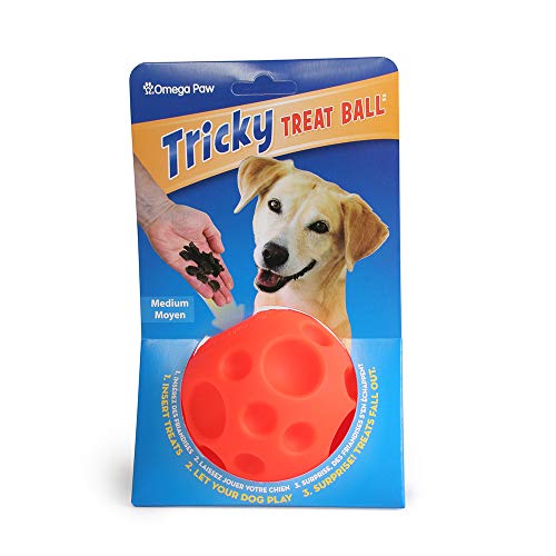 Omega Paw Authentic Tricky Treat Ball - Medium,Orange
