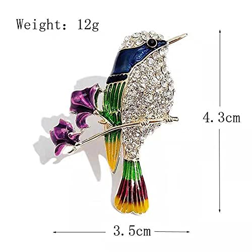 Image of Animal brooch Women's Fashion Unique Crystal Rhinestone Vintage Enamel Lapel Safety Pin, Clothing Jewelry Clothing Backpack Jacket Hat Decoration DIY